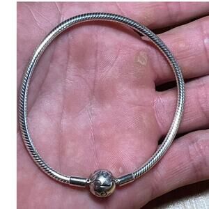 Pandora Sterling Silver Snake Charm Bracelet. Marked 925 ALE